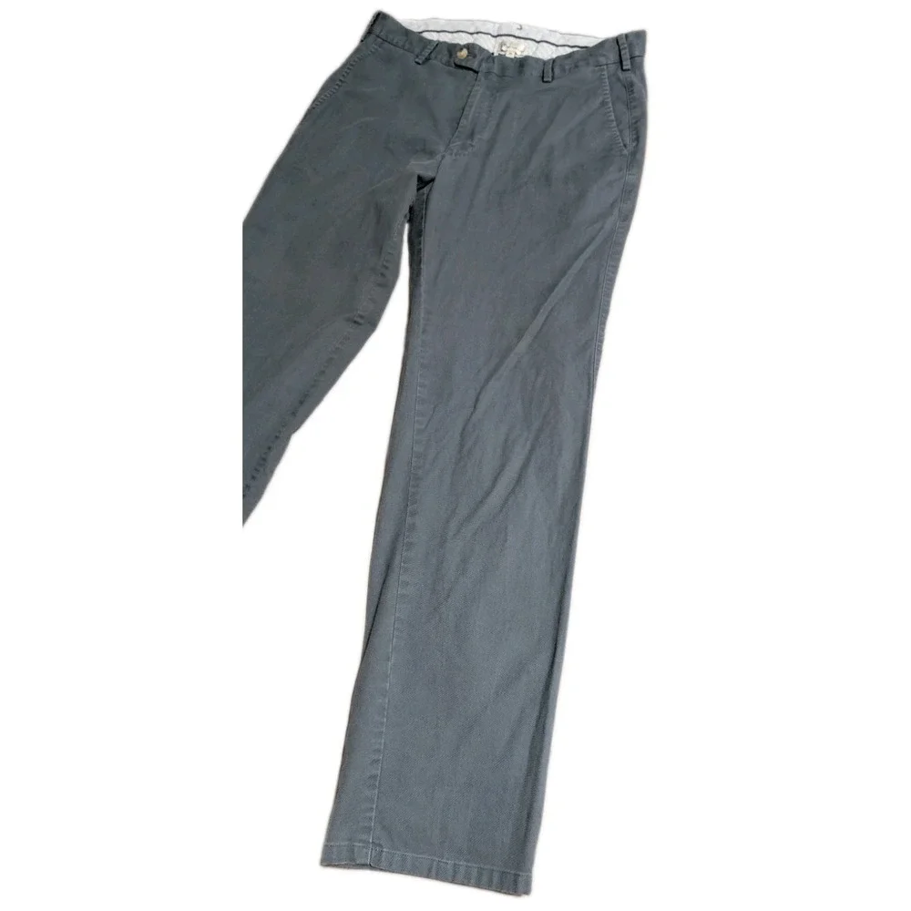 Peter Millar Chino Pants Mens 33x30 Blue Pima Cotton Stretch Flat Front